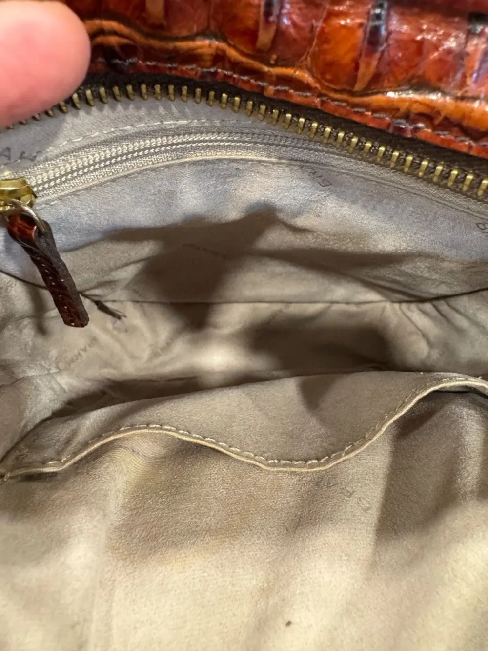 Brahmin Cleo Pecan Melbourne Croc-embossed Crossbody Bag